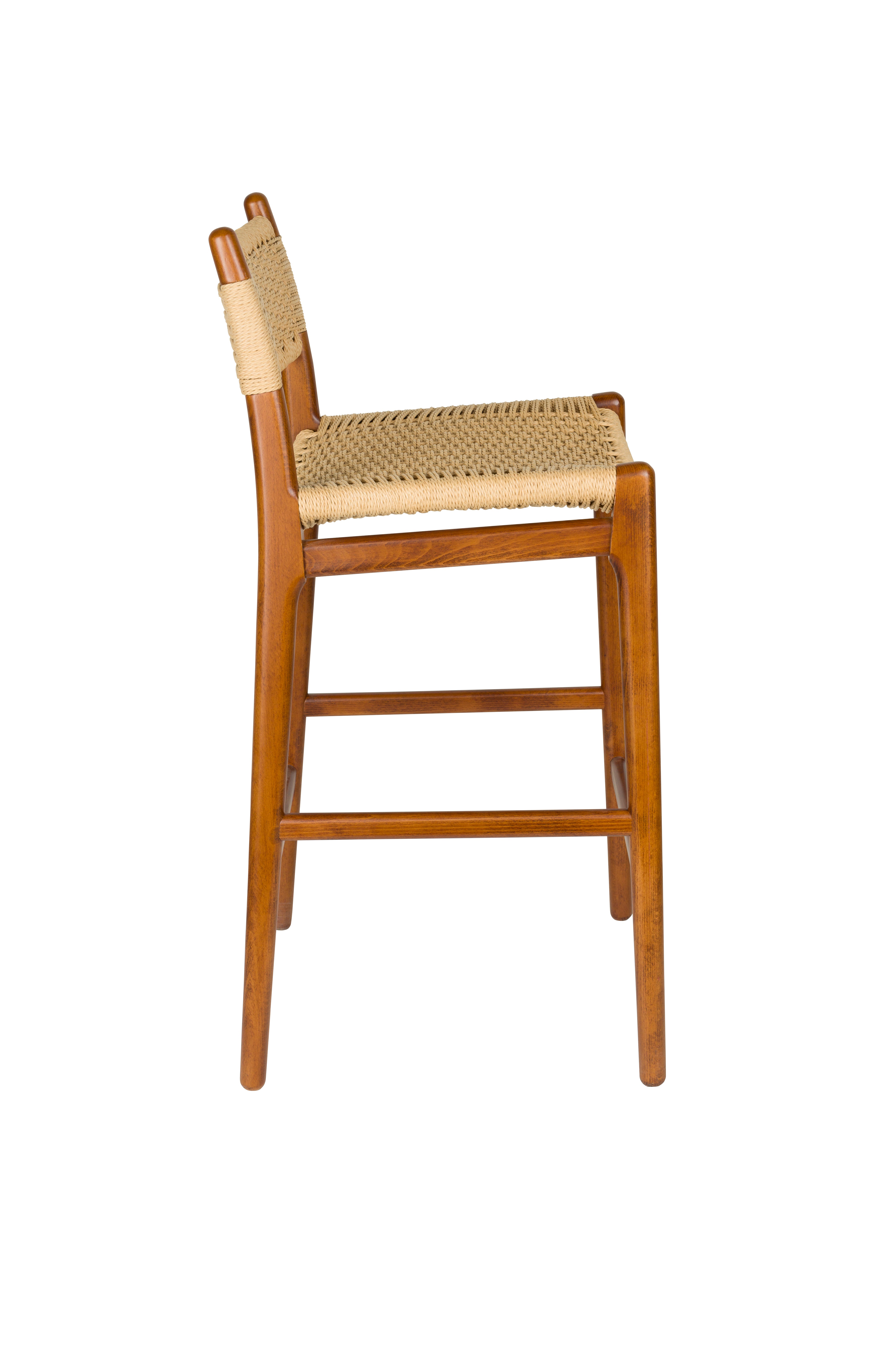 Dutchbone Cecile Walnut Brown Wood Counter Stool